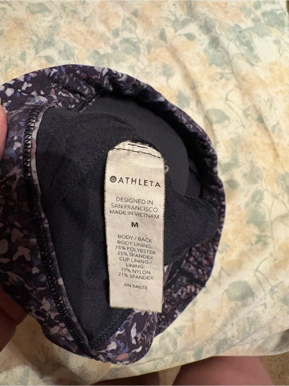 Athleta Purple Floral Racerback Sports Bra - Women's Intimates
